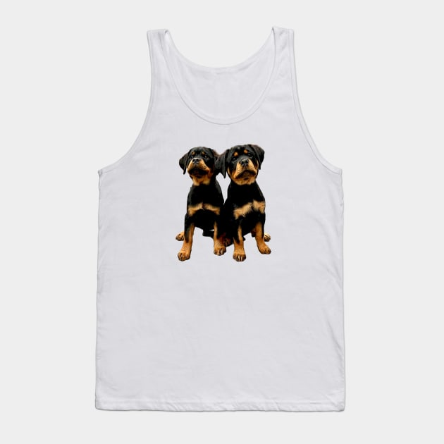 Rottweiler Cute Puppy Dogs Tank Top by ElegantCat